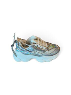 LUCKY STEP Women's Hologram Silver Sneakers Size 7